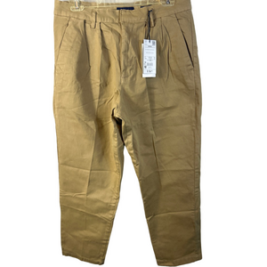 Women's PIOMBO Tan Stretch Cotton Trousers Size 10